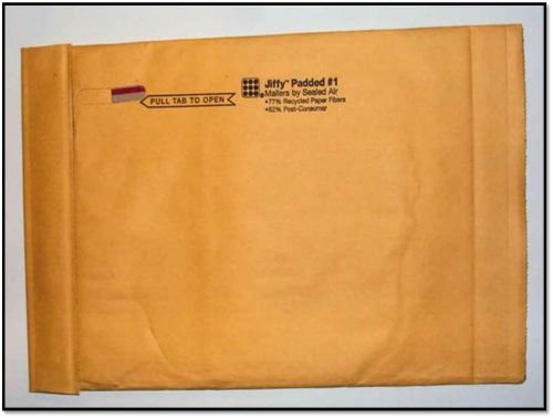 Six (6) Jiffy Padded Mailers #1 by Sealed Air  10.5&#034; x 7&#034; Pull Tab to Open