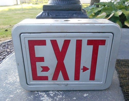 Vintage Lighted Red Exit Sign Commercial Industrial