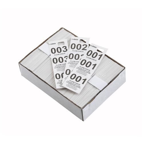 Winco CCK-5WT, White Coat Check Tags, 500-Piece Box