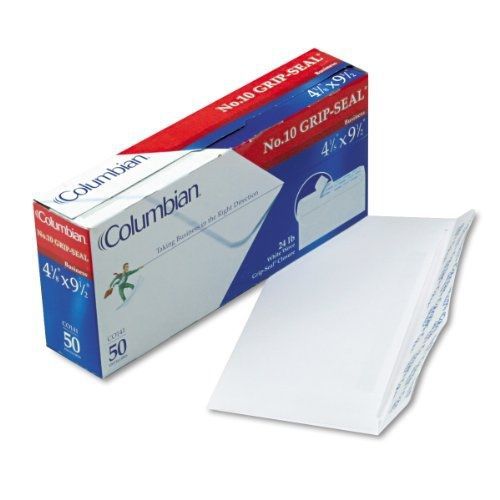 Columbian CO141 (#10) 4-1/8x9-1/2-Inch Grip-Seal White Envelopes, 50 Count