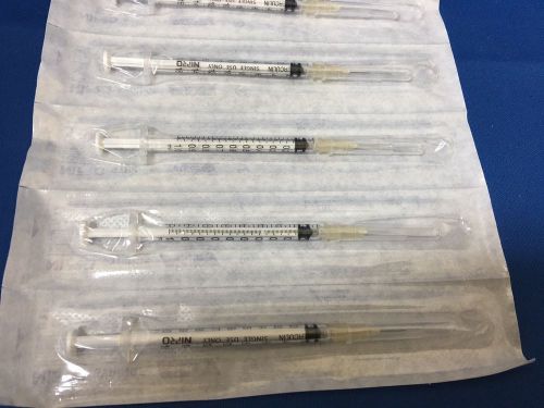 10 - pack - 1ml / 1cc  syringe with detachable needle luer slip 26ga x 3/8 inch for sale