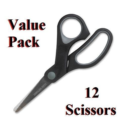 Sparco S.P. Richards Company Scissors, Rubber Grip, Pointed Tip, 5-Inch Bent,