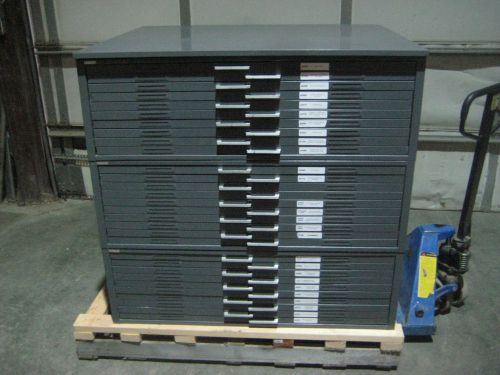 Mayline Hamilton 2J100 Unit system 10-drawer flat files (3) 30 drawers total!