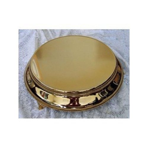 Gold Tapered Cake Stand Plateau Round 18” Top 22” Base - New