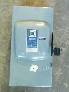 Used square d d-223n safety switch fused disconnect 100a 240v single phase for sale