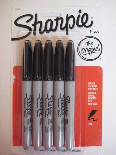 NEW SEALED 5 Sharpie Fine Point Black Permanent Marker (1 of PACK of 5 MARKERS)