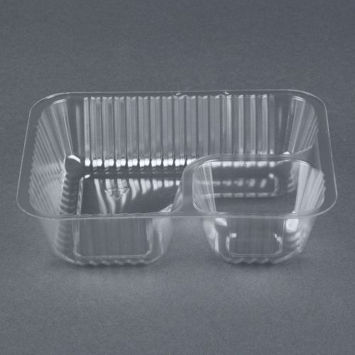 King two compartment small plastic nacho tray - 500/case fast shipping! for sale