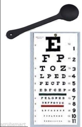 EMI OCC-SNW Occluder Plus Snellen Eye Test Exam Plastic Wall Chart 22 x 11 in...