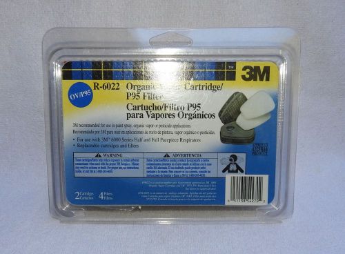 4 Packages 3M R-6022 Organic Vapor Cartridge/P95 Filters 6000 Series Respirators
