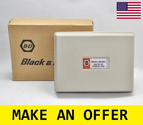 Nib vintage usa made black &amp; decker router bit storage case for sale