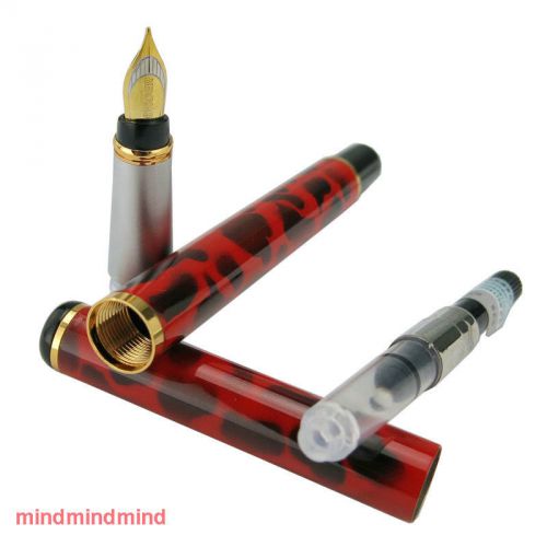 Baoer 801 Vivid Red Leopard Fine Nib Fountain Pen