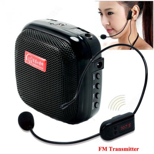 25W Waistband PA Voice Amplifier Booster With FM Wireless Microphone Fr Teaching