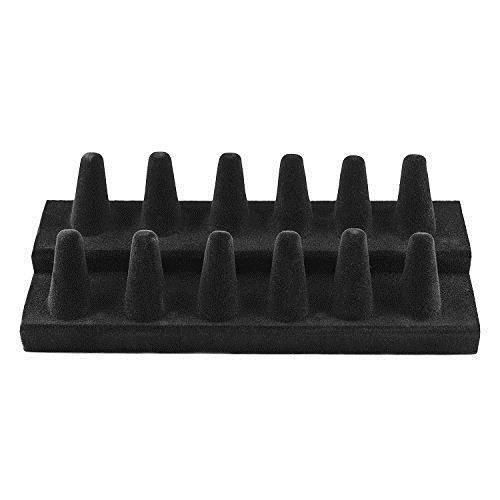 Black velvet finger ring counter display rack 12 slots for home decoration, by z for sale