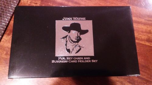john wayne pen,key chain,and business card holder