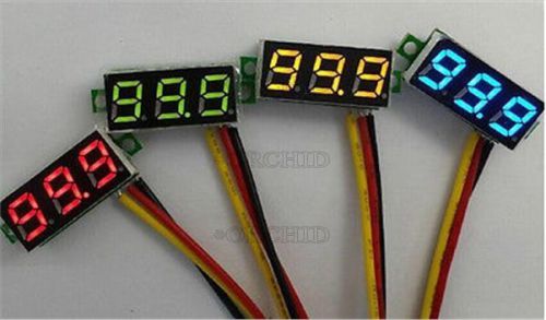 Mini Dc 0-100V Yellow Led 3-Digital Display Voltage Voltmeter Panel Motor Y