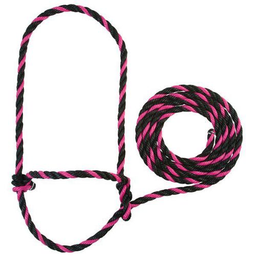 Rope Halter, Cow, Pink Fusion/Black