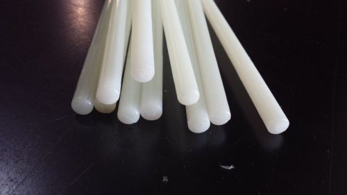 (10) Nylon 6/6 5/16&#034; (nominal) x 18&#034; Rod Natural color Extruded  Lot of 10