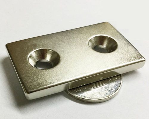 2/4Pcs Block Rare Earth Neodymium Magnets N35 50mmx 30mmx5mm Strong Hole Magnet