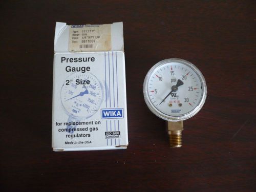 Wika 2&#034; Pressure Gauge, Type 111.11 2&#034;, 30 PSI, 1/4&#034; NPT LM. Item 8611009