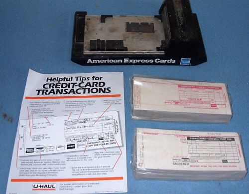 Vintage U Haul Manual Credit Card Machine Imprinter &amp; Sales Slips &amp; U Haul Flyer