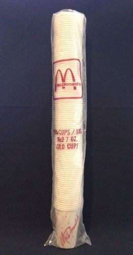 Vintage McDonald&#039;s Cup Glass New Sealed Sleeve Of 100 7oz Disposable Advertising