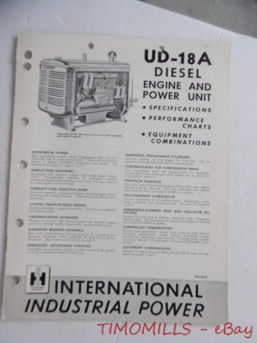 1955 International UD-18A Diesel Engine Power Unit Catalog Brochure Vintage ORIG