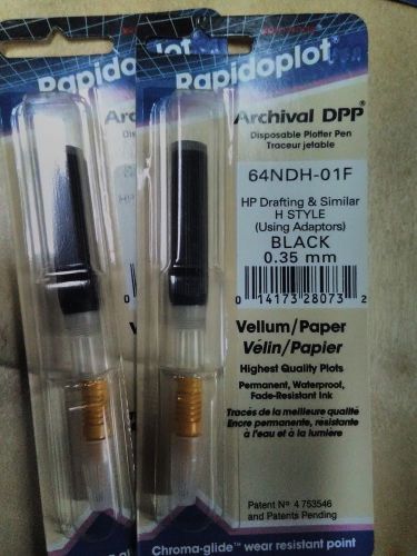 Rapidoplot Archival Disposable Plotter Pen - 0.35mm Black, 64NDH-01F, H-style