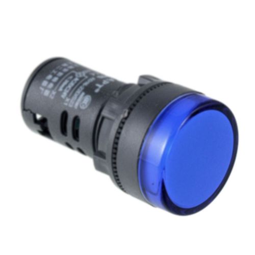 AC 220V LED Pilot Indicator Light Signal Lamp Black Blue T1