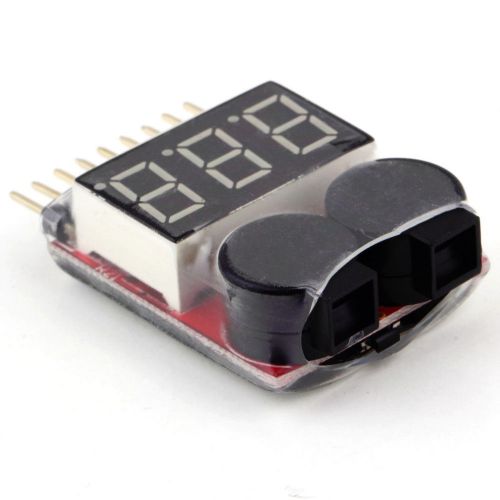 For 1-8s lipo/li-ion/fe battery voltage 2in1 tester low voltage buzzer alarm for sale