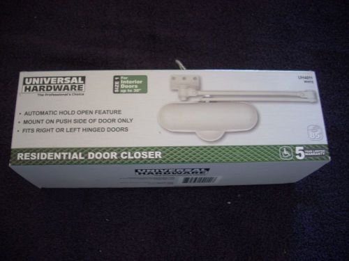 Universal Hardware Residential Door Closer - White, new in box