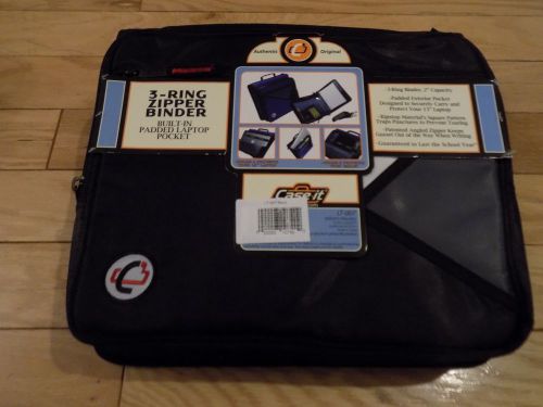 Case-it Universal 2-Inch 3-Ring Zipper Binder, Holds 13 Inch Laptop, Black