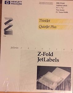 51630L HEWLETT-PACKARD Z-FOLD ADDRESS JET LABELS, 2000 Labels, 3 1/2 x 15/16&#034;