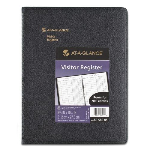 At-A-Glance AT-A-GLANCE Undated Visitor Registration Book, 60 Pages, Black, 8.5