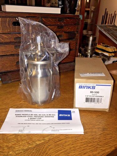 BINKS STAINLESS STELL PRESSURE ASSISTED 1 QUART CUP 80-500
