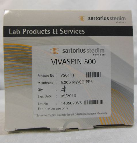 Sartorius Stedim VS0111 Vivaspin 500 Centrifugal Concentrators 5000 MWCO x21