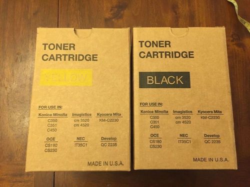 bizhub c350 toner cartages black and yellow