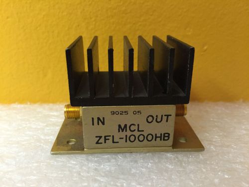 Mini-circuits zfl-1000hb, 10 to 1000 mhz, 28 db gain, sma (f) coaxial amplifier for sale