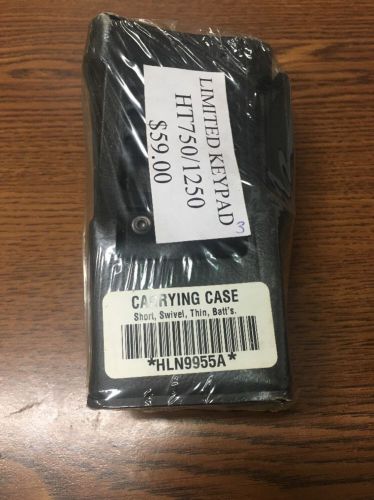 New Motorola Black Leather Carrying Case HLN9955A Two Way Radio