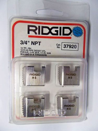 RIDGID 37920 3/4&#034; NPT 12-R STAINLESS STEEL THREADING DIES SS O-R 111-R 00-R 30-A