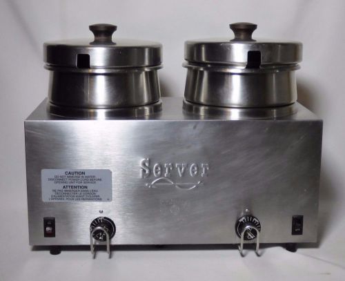 Server Products NSF Twin double food Warmer 81200 FS-4 with 4 qt. insets &amp; lids