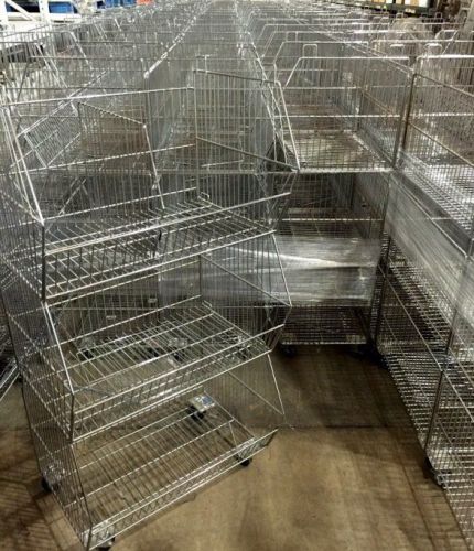 ROLLING WIRE STACKING BASKETS, CHROME, USED,  PICKUP ONLY
