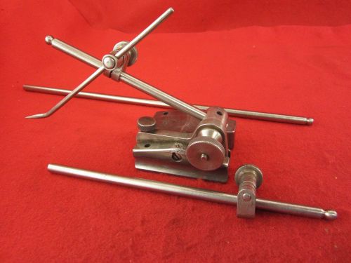 Vtg Starrett universal surface gage with 3 arms 2 clamps &amp; scribe 6&#034;-8&#034;-13&#034;