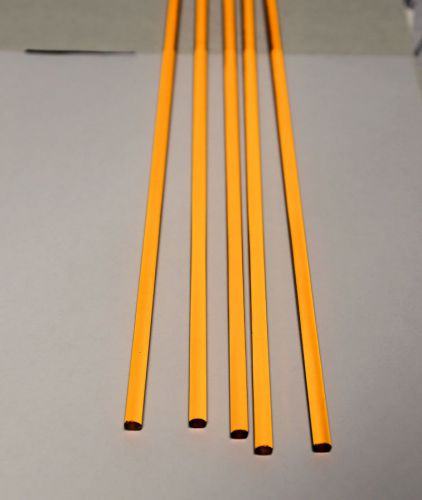 5 PC 1/4” DIAMETER 24” INCH LONG CLEAR AMBER ACRYLIC TRANSLUCENT COLORED ROD