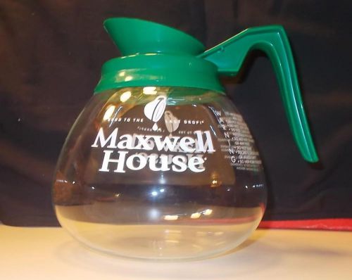 NEW MAXWELL HOUSE COMMERCIAL 10 CUP GREEN TOP DURAND GLASS COFFEE POT