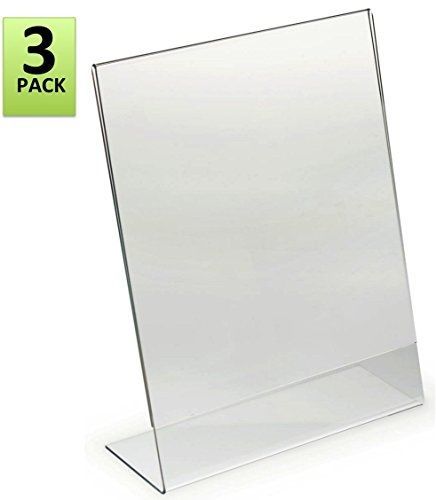 Witty Office 8.5 x 11-Inches Slant Back Acrylic Sign Holder Ad Frame, Clear,