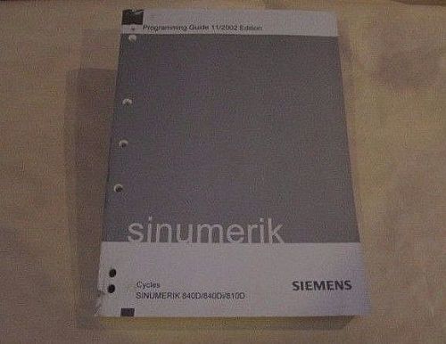 Siemens Programming Guide 11/2002 Edition Cycle Sinumerik 840D/840Di/810D