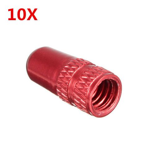 10pcs aluminum presta french wheel tyre air valve caps dust cover cycling red for sale