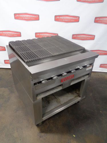VULCAN 36&#034; NATURAL GAS CHARBROILER ON CASTERS.