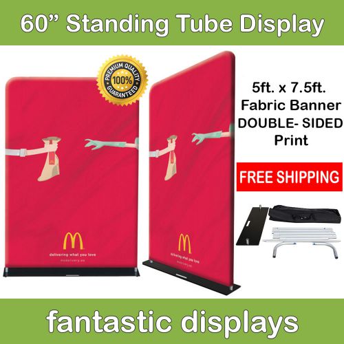 60&#034; standing tube ez display tension fabric banner double sided print for booth for sale