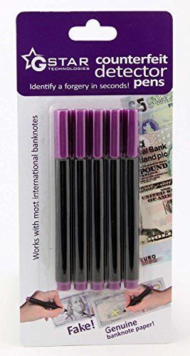 Pack of 5 g-star technology counterfeit detector pen marker set for sale